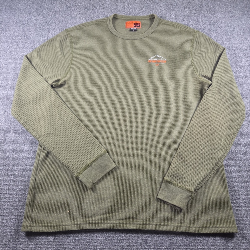 Fox Racing Shirt Mens L Thermal Waffle Knit Hero Dirt Club Graphic Legion